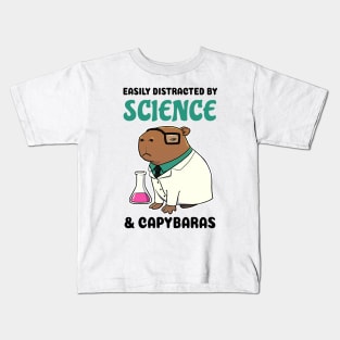 Easily Distracted by Science and Capybaras Kids T-Shirt